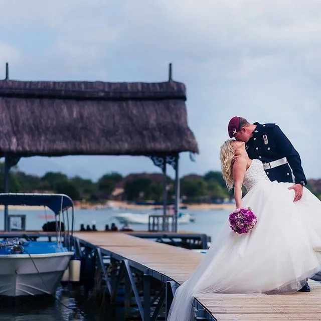 A couple on a pier