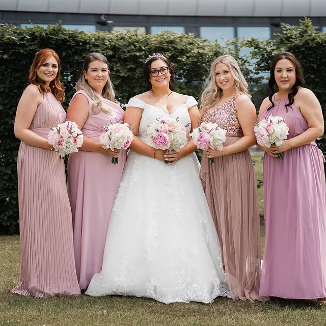 Bride and bridesmaids dresses