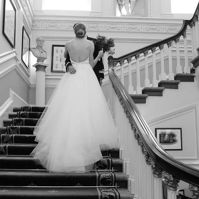 white wedding gown